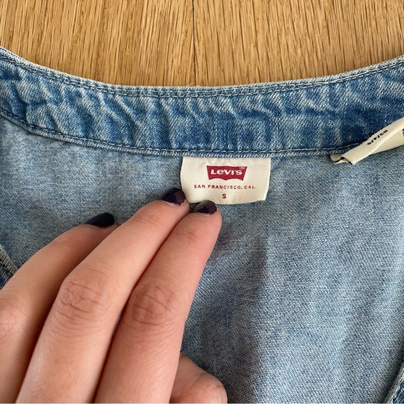 Levi’s Bryn Denim Shirt Dress in Midwash Blue Sz S - Picture 3 of 8